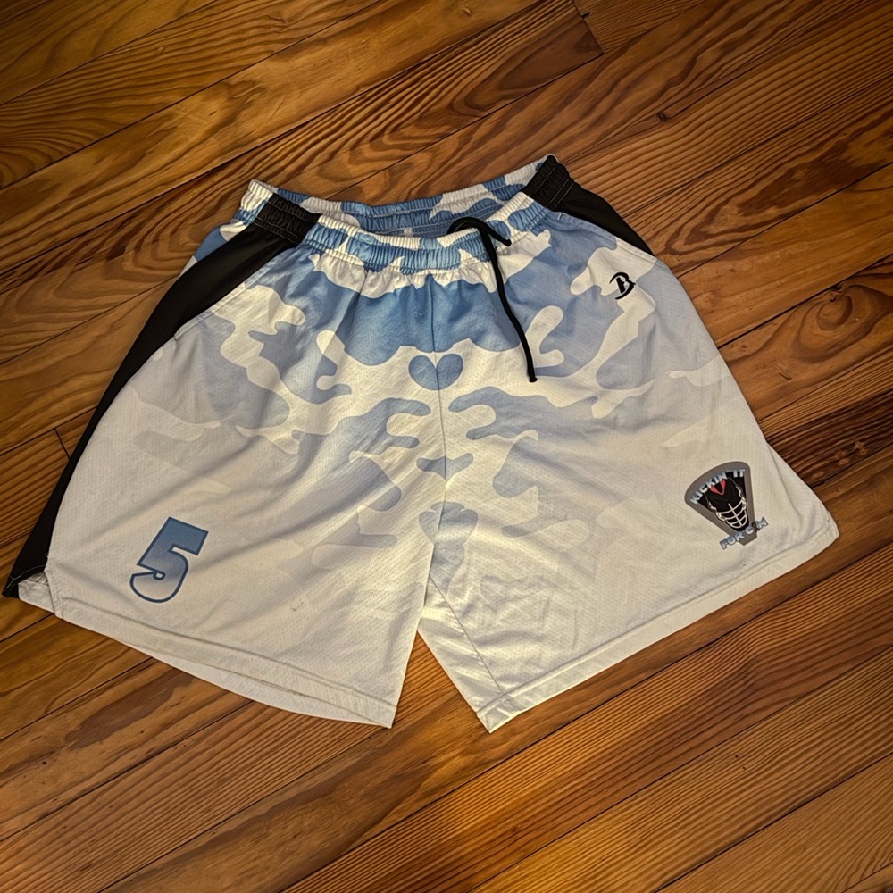 Boat Men's Athletic Shorts with Light Blue Camouflage